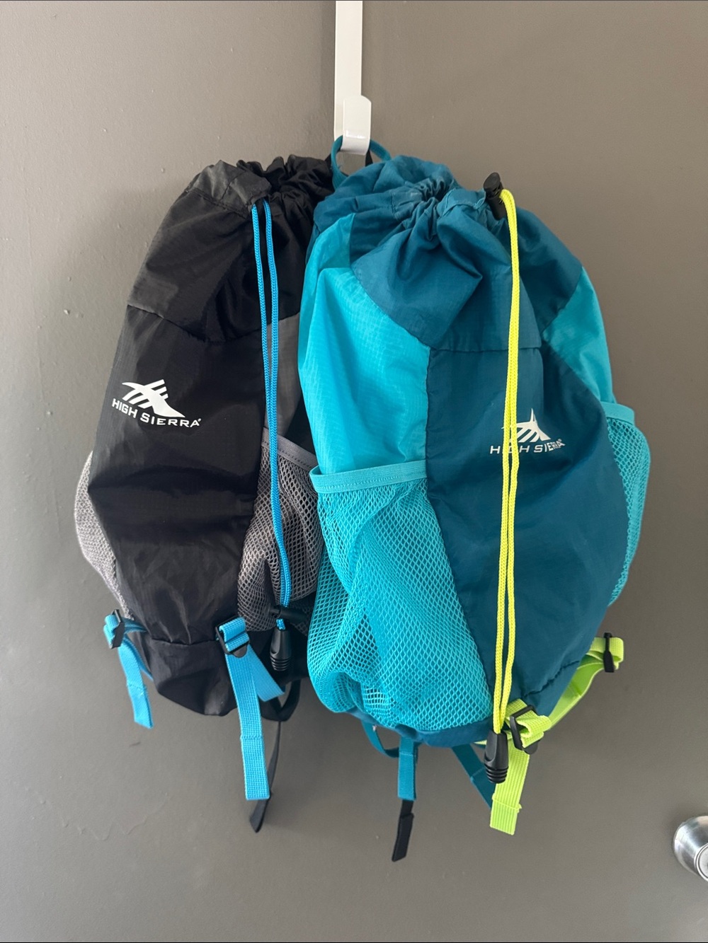 High Sierra Teal & Black Dual Pack Drawstring Daypack Backpacks